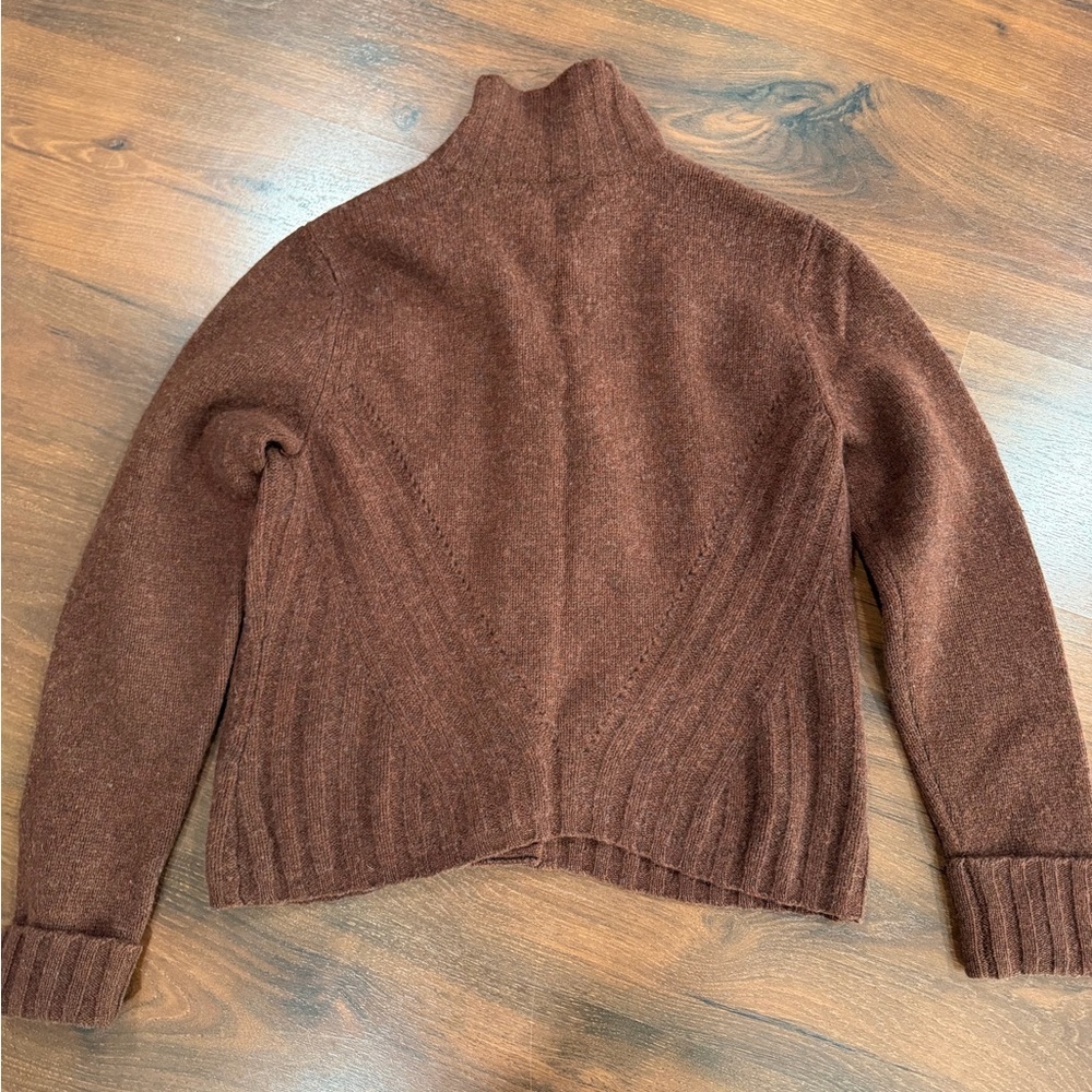 Deane & White 100% Lambswool women's cardigan sweater Sz M Brown color - Picture 8 of 8